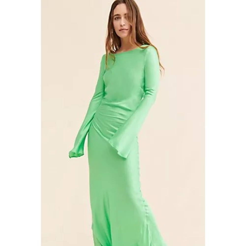 Free People Pippa the Label Willow  Bell Sleeve Maxi Dress Long Flare Sleeve